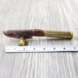 50 Cal Shell Casing Handle Stone Blade Ornamental Knife #7559    Mountain Man Knife