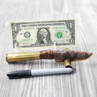 50 Cal Shell Casing Handle Stone Blade Ornamental Knife #7559    Mountain Man Knife