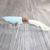 Small Deer Jaw Handle Opalite Blade Ornamental Knife # 29068