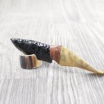 Goat Horn Handle Obsidian Blade Ornamental Knife #9559  Mountain Man Knife