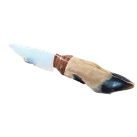 Deer Foot Handle Opalite Blade Ornamental Knife #7559     Mountain Man Knife