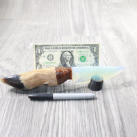 Deer Foot Handle Opalite Blade Ornamental Knife #7559     Mountain Man Knife