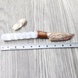 Selenite Spiral Handle Stone Blade Ornamental Knife #0859    Mountain Man Knife