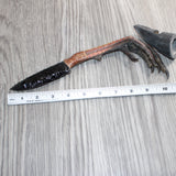 Turkey Foot Handle Obsidian  Blade Ornamental Knife #26068