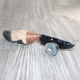 Deer Foot Handle Obsidian  Blade Ornamental Knife #24768