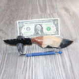Deer Foot Handle Obsidian  Blade Ornamental Knife #24768