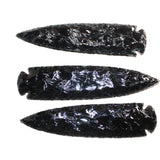 3 Obsidian Ornamental Spearheads  #568     Arrowhead