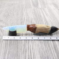 Deer Foot Handle Opalite Blade Ornamental Knife #9959     Mountain Man Knife
