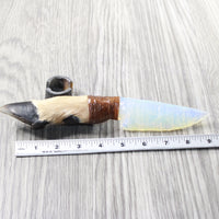 Deer Foot Handle Opalite Blade Ornamental Knife #9959     Mountain Man Knife