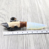Deer Foot Handle Opalite Blade Ornamental Knife #9959     Mountain Man Knife