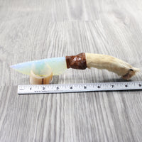 Coyote Foot Handle Opalite Blade Ornamental Knife #7959     Mountain Man Knife