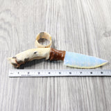Coyote Foot Handle Opalite Blade Ornamental Knife #7959     Mountain Man Knife
