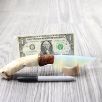 Coyote Foot Handle Opalite Blade Ornamental Knife #7959     Mountain Man Knife