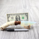 Coyote Foot Handle Opalite Blade Ornamental Knife #7959     Mountain Man Knife