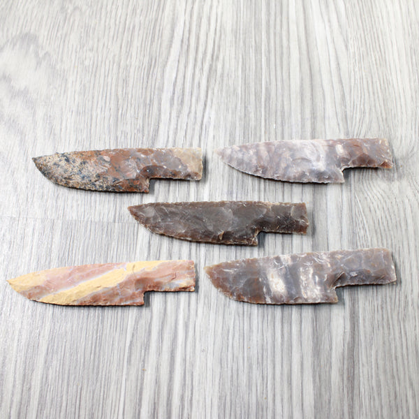 5 Stone Ornamental Knife Blades  #2959   Mountain Man Knife