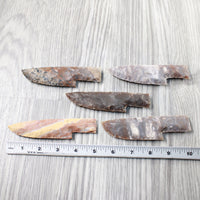 5 Stone Ornamental Knife Blades  #2959   Mountain Man Knife