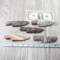 5 Stone Ornamental Knife Blades  #2959   Mountain Man Knife