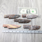 5 Stone Ornamental Knife Blades  #2959   Mountain Man Knife