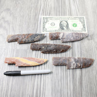 5 Stone Ornamental Knife Blades  #2959   Mountain Man Knife