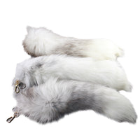 3 Marble Fox Tail Key Rings #3959  Taxidermy Keychain Tassel Bag Tag