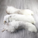 3 Marble Fox Tail Key Rings #3959  Taxidermy Keychain Tassel Bag Tag