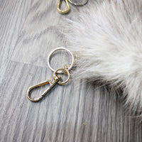 3 Marble Fox Tail Key Rings #3959  Taxidermy Keychain Tassel Bag Tag