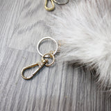 3 Marble Fox Tail Key Rings #3959  Taxidermy Keychain Tassel Bag Tag