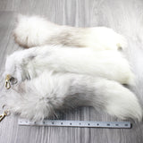 3 Marble Fox Tail Key Rings #3959  Taxidermy Keychain Tassel Bag Tag