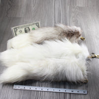 3 Marble Fox Tail Key Rings #3959  Taxidermy Keychain Tassel Bag Tag