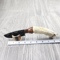 Coyote Foot Handle Obsidian Blade Ornamental Knife #1059  Mountain Man Knife