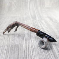 Turkey Foot Handle Obsidian Blade Ornamental Knife #7059  Mountain Man Knife