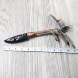 Turkey Foot Handle Obsidian Blade Ornamental Knife #7059  Mountain Man Knife