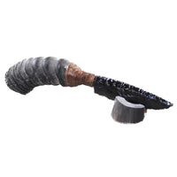 Springbok Horn Handle Handle Obsidian Blade Ornamental Knife #6150  Mountain Man Knife