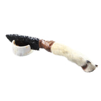 Coyote Foot Handle Obsidian Blade Ornamental Knife #9150  Mountain Man Knife