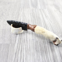 Coyote Foot Handle Obsidian Blade Ornamental Knife #9150  Mountain Man Knife