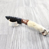 Coyote Foot Handle Obsidian Blade Ornamental Knife #9150  Mountain Man Knife