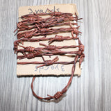3 Yards of Leather Barbed Wire  Antique Brown Color  #368