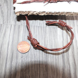 3 Yards of Leather Barbed Wire  Antique Brown Color  #368