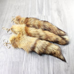 3 Red Fox Tail Key Rings #3150  Taxidermy Keychain Tassel Bag Tag