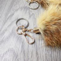 3 Red Fox Tail Key Rings #3150  Taxidermy Keychain Tassel Bag Tag