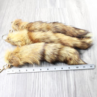 3 Red Fox Tail Key Rings #3150  Taxidermy Keychain Tassel Bag Tag