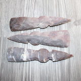 3 Stone Ornamental Tomahawk Heads #568    Agate Jasper Ax Axe Hatchet
