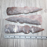 3 Stone Ornamental Tomahawk Heads #568    Agate Jasper Ax Axe Hatchet