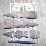 3 Stone Ornamental Tomahawk Heads #568    Agate Jasper Ax Axe Hatchet