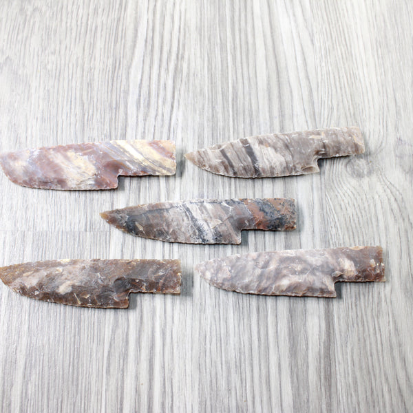 5 Stone Ornamental Knife Blades  #3150     Mountain Man Knife