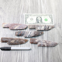 5 Stone Ornamental Knife Blades  #3150     Mountain Man Knife