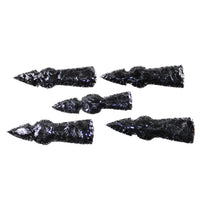5 Obsidian Ornamental Tomahawk Heads #4840  Ax Axe Hatchet