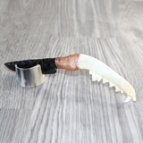 Coyote Jaw Handle Obsidian  Blade Ornamental Knife #28068