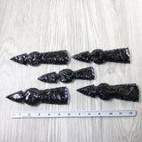 5 Obsidian Ornamental Tomahawk Heads #4840  Ax Axe Hatchet