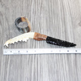 Coyote Jaw Handle Obsidian  Blade Ornamental Knife #28068